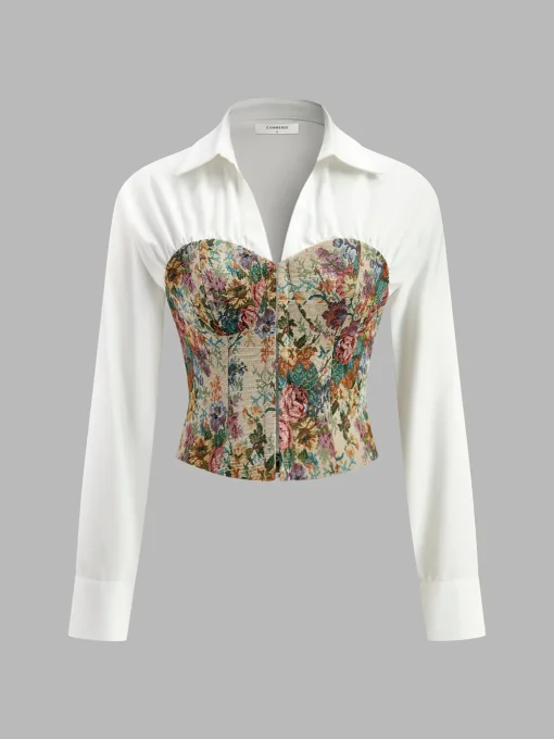 COMMENSE Blouses & Shirts|Tops^2 in 1 Jacquard Polo Shirt Multicolor