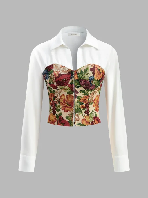 COMMENSE Blouses & Shirts|Tops^2 in 1 Jacquard Polo Shirt Multicolor