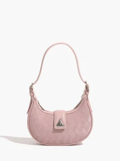 COMMENSE Bags|Accessories^Adjustable Strap Diamond Crescent Bag Pink