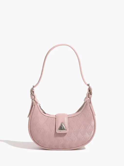 COMMENSE Bags|Accessories^Adjustable Strap Diamond Crescent Bag Pink