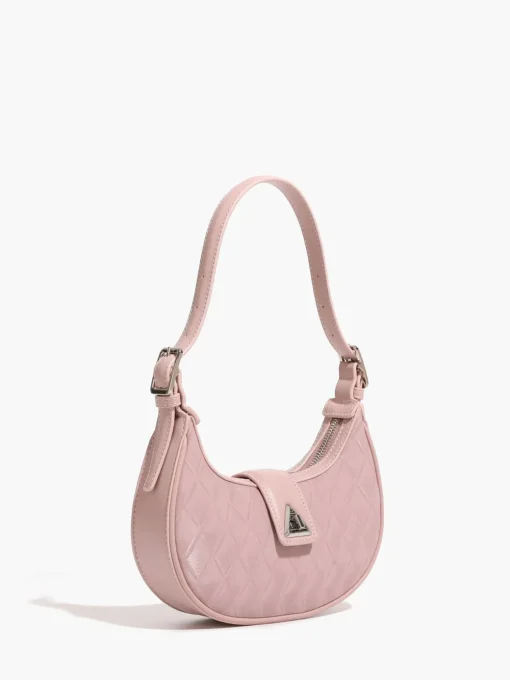 COMMENSE Bags|Accessories^Adjustable Strap Diamond Crescent Bag Pink