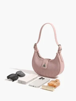COMMENSE Bags|Accessories^Adjustable Strap Diamond Crescent Bag Pink