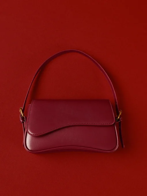 COMMENSE Bags|Accessories^Adjustable Strap Flap Armpit Bag Red