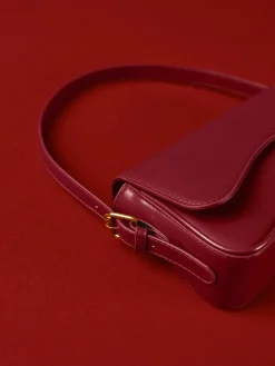 COMMENSE Bags|Accessories^Adjustable Strap Flap Armpit Bag Red