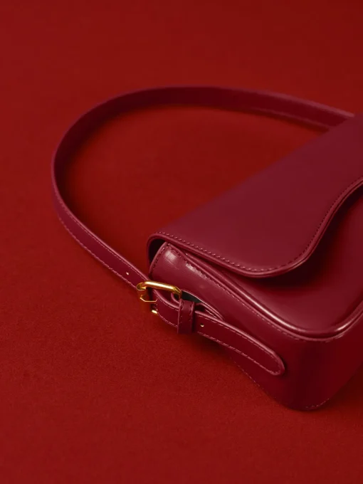 COMMENSE Bags|Accessories^Adjustable Strap Flap Armpit Bag Red