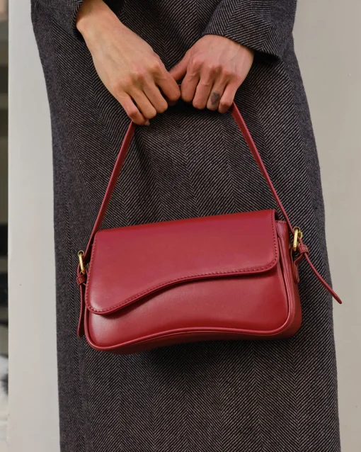 COMMENSE Bags|Accessories^Adjustable Strap Flap Armpit Bag Red