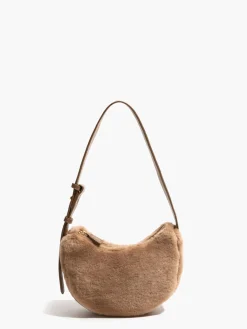 COMMENSE Bags|Accessories^Adjustable Strap Fuzzy Armpit Bag Khaki