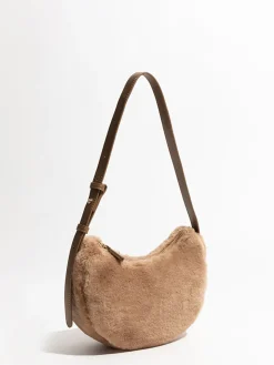 COMMENSE Bags|Accessories^Adjustable Strap Fuzzy Armpit Bag Khaki