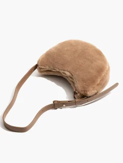COMMENSE Bags|Accessories^Adjustable Strap Fuzzy Armpit Bag Khaki