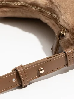 COMMENSE Bags|Accessories^Adjustable Strap Fuzzy Armpit Bag Khaki