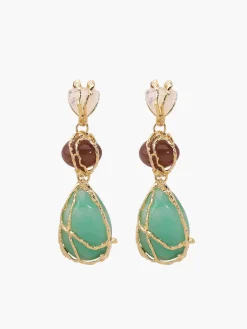 COMMENSE Earrings|Accessories^Alloy Net Water Drop Earrings Multicolor