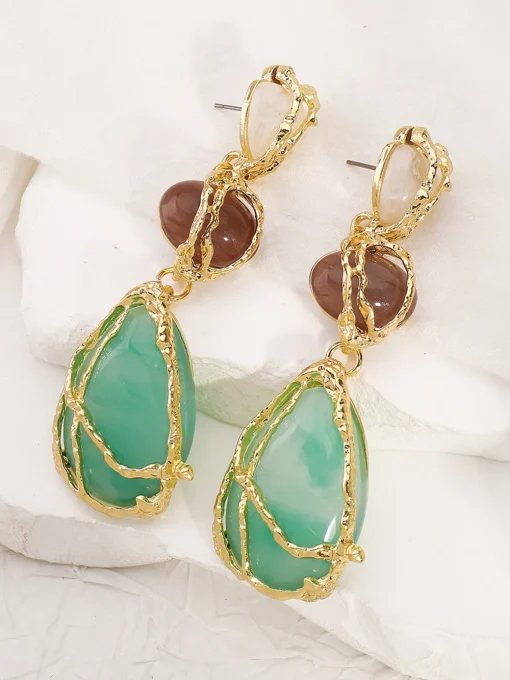 COMMENSE Earrings|Accessories^Alloy Net Water Drop Earrings Multicolor