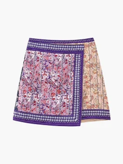 COMMENSE Skirts|Bottoms^Asymmetric Floral Printed Mini Skirt Multicolor