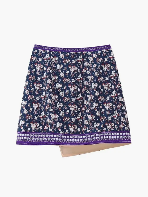 COMMENSE Skirts|Bottoms^Asymmetric Floral Printed Mini Skirt Multicolor