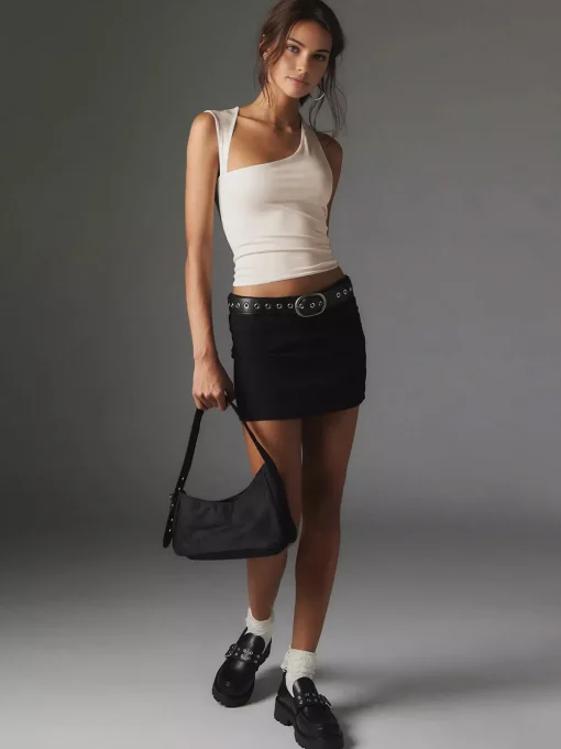 COMMENSE Tank Tops & Camis|Tops^Asymmetric Neck Cut Out Tank Top White