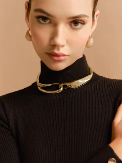 COMMENSE Accessories^Asymmetrical Chunky Choker Gold