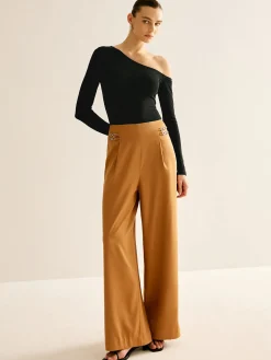 COMMENSE T-shirts|Tops^Asymmetrical Cold Shoulder Jersey T-Shirt Black