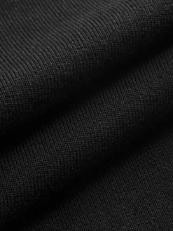 COMMENSE Sweater Tops|Sweaters & Cardigans^Asymmetrical Collar Knit Top Black