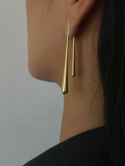 COMMENSE Earrings|Accessories^Asymmetrical Water Drop Earrings Golden