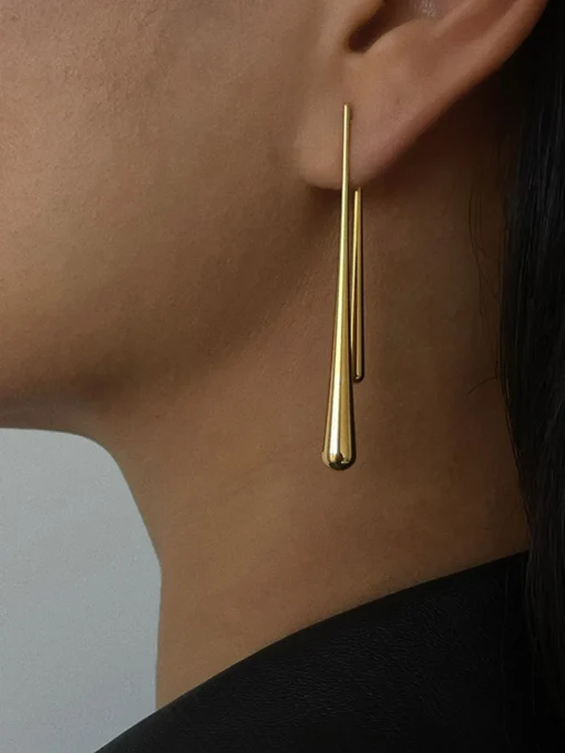 COMMENSE Earrings|Accessories^Asymmetrical Water Drop Earrings Golden