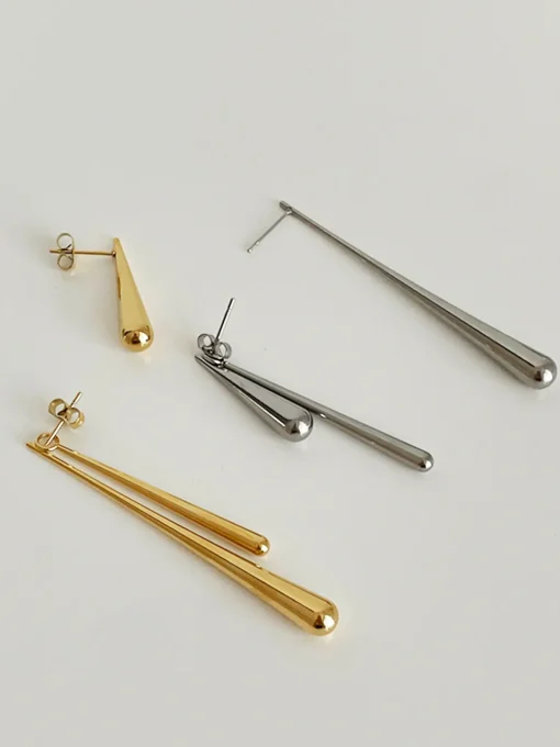 COMMENSE Earrings|Accessories^Asymmetrical Water Drop Earrings Golden