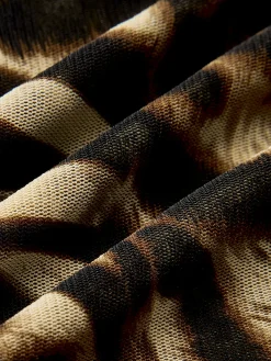 COMMENSE Blouses & Shirts^Asymmetrical Neck Leopard Printed Blouse DarkBrown