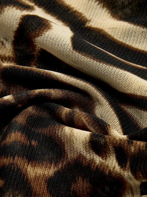 COMMENSE Blouses & Shirts^Asymmetrical Neck Leopard Printed Blouse DarkBrown