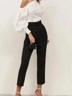 COMMENSE Blouses & Shirts|Tops^Asymmetrical Off Shoulder Blouse White
