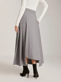 COMMENSE Skirts|Bottoms^Asymmetrical Pleated Pockets Skirt Grey