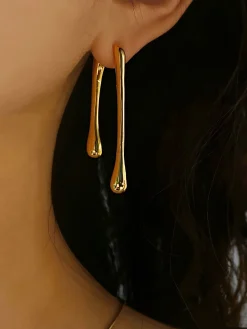 COMMENSE Earrings|Accessories^Asymmetrical Tear Drop Earrings Gold