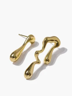 COMMENSE Earrings|Accessories^Asymmetrical Water Drop Earrings Gold