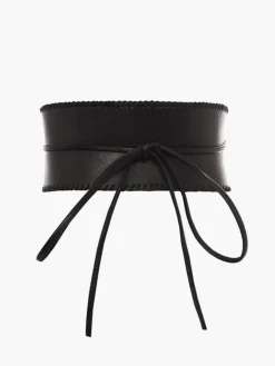 COMMENSE Belts & Chain|Accessories^Asymmetrical Wide Tie Belt Black