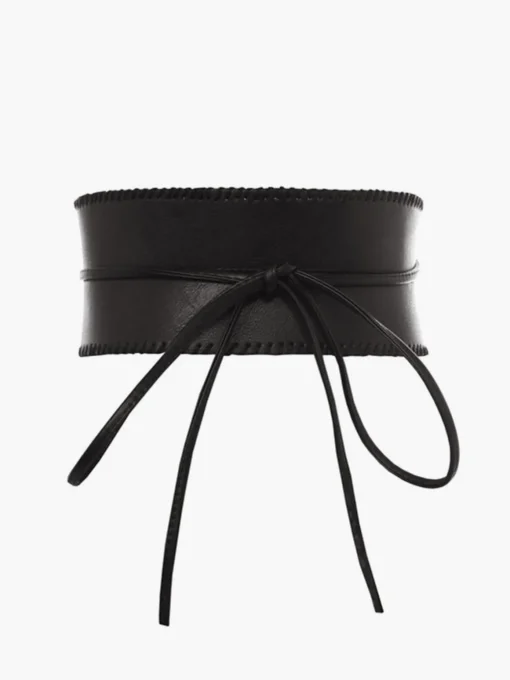 COMMENSE Belts & Chain|Accessories^Asymmetrical Wide Tie Belt Black