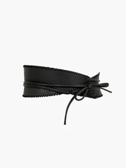 COMMENSE Belts & Chain|Accessories^Asymmetrical Wide Tie Belt Black