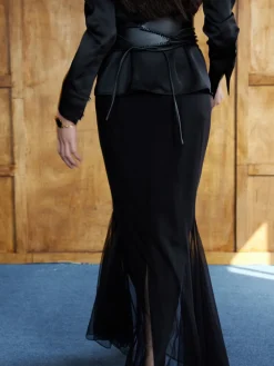 COMMENSE Belts & Chain|Accessories^Asymmetrical Wide Tie Belt Black