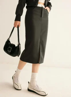 COMMENSE Skirts|Matching Sets^Athleisure Pockets Split Skirt Grey
