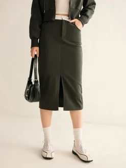COMMENSE Skirts|Matching Sets^Athleisure Pockets Split Skirt Grey