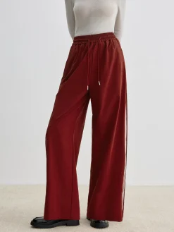 COMMENSE Pants|Bottoms^Athleisure Side Pinstripe Drawstring Pants Red