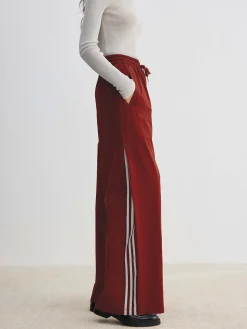 COMMENSE Pants|Bottoms^Athleisure Side Pinstripe Drawstring Pants Red