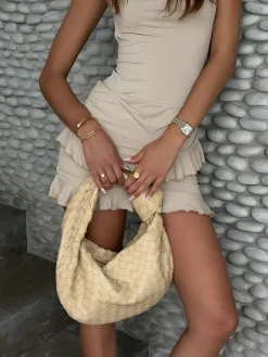 COMMENSE Casual Dresses|Cocktail & Party Dresses^Backless Cap Sleeve Ruffle Dress Apricot