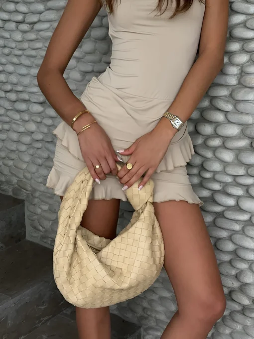 COMMENSE Casual Dresses|Cocktail & Party Dresses^Backless Cap Sleeve Ruffle Dress Apricot