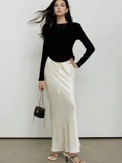 COMMENSE Blouses & Shirts^Backless Lace Up Long Sleeve Blouse Black