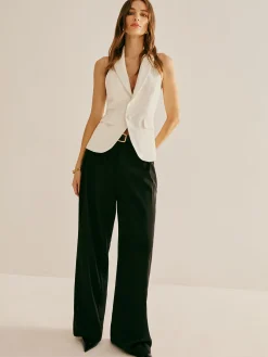 COMMENSE Blouses & Shirts|Tops^Backless Lapel Halter Blouse White