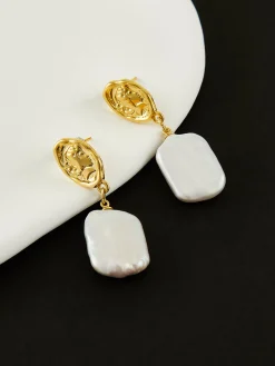 COMMENSE Earrings|Accessories^Baroque Pearl Pendant Earrings Gold