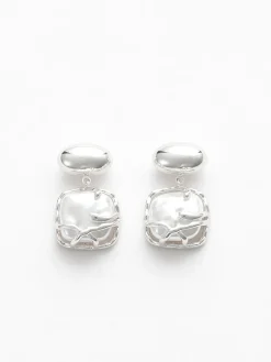 COMMENSE Earrings|Accessories^Baroque Pearl Pendant Earrings Silver