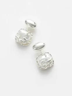 COMMENSE Earrings|Accessories^Baroque Pearl Pendant Earrings Silver