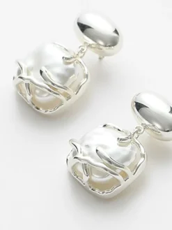 COMMENSE Earrings|Accessories^Baroque Pearl Pendant Earrings Silver