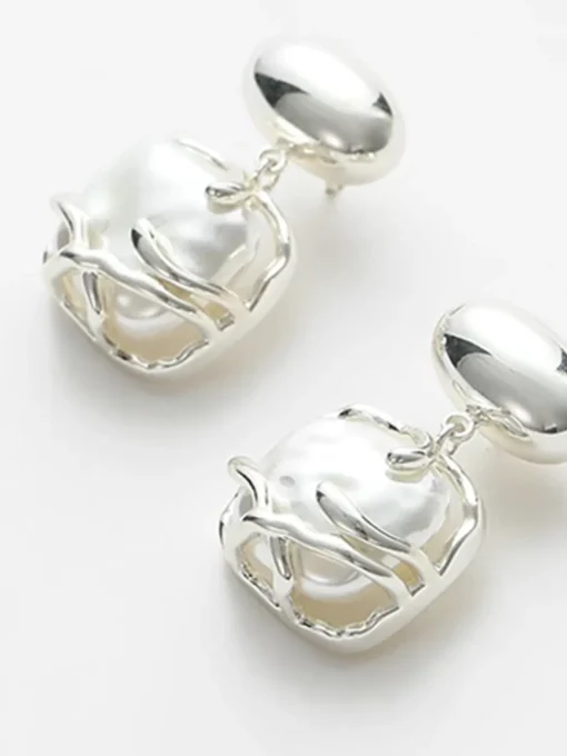 COMMENSE Earrings|Accessories^Baroque Pearl Pendant Earrings Silver