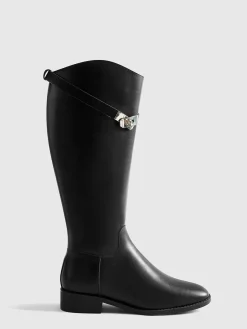 COMMENSE Shoes|Accessories^Belted Knee-High Knight Boots Black