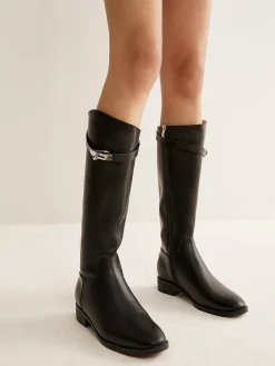 COMMENSE Shoes|Accessories^Belted Knee-High Knight Boots Black